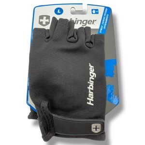 Harbinger Power Gloves Black Large Fingerless Weightlifting Gym Fitness Train